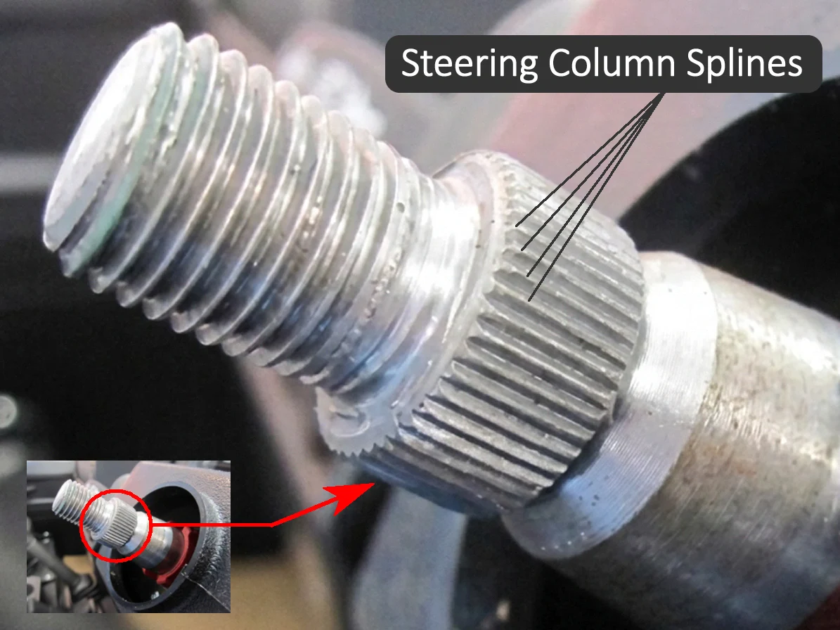Steering column splines